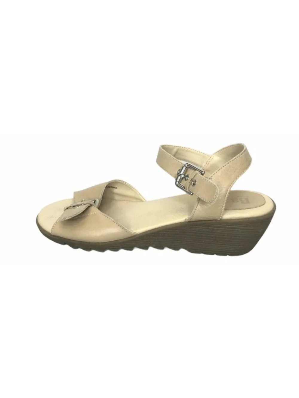 G H Bass & Company Sandals Womens 8M Flats Leather Ankle Strap Buckle Beige - Picture 12 of 12